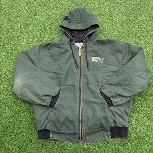 Ozark Mountain Apparel Work Jacket Mens XL Green Good Quilted Canvas Made in USA
